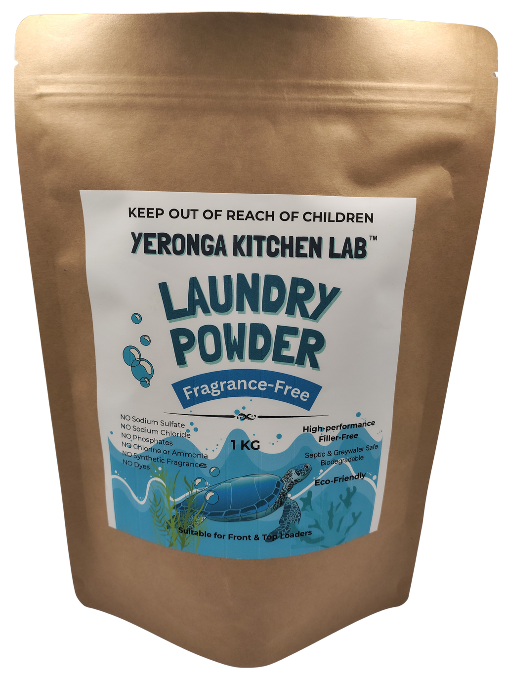 Yeronga Kitchen Lab Laundry Powder (Eco-Friendly & Fragrance-Free ) 1KG