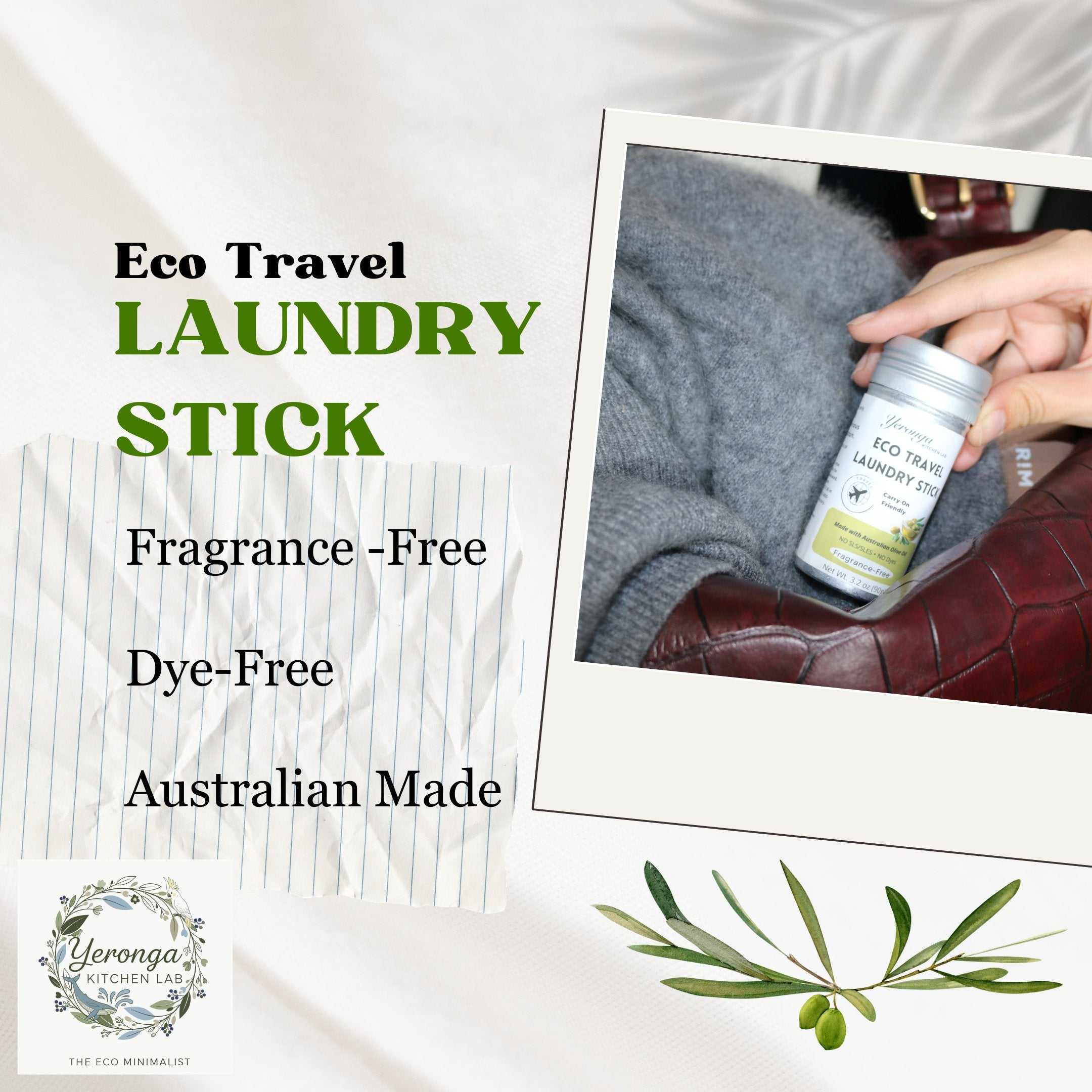 Aussie Olive Eco Travel Laundry Stick | 90g