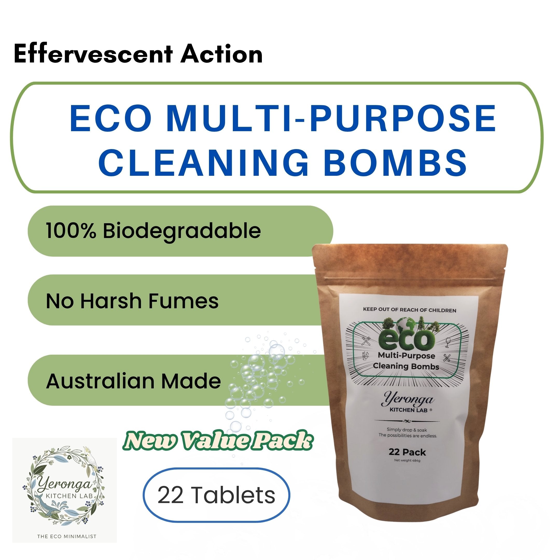 Eco Multi-Purpose Cleaning Bombs (New Value Pack 22 Tablets)