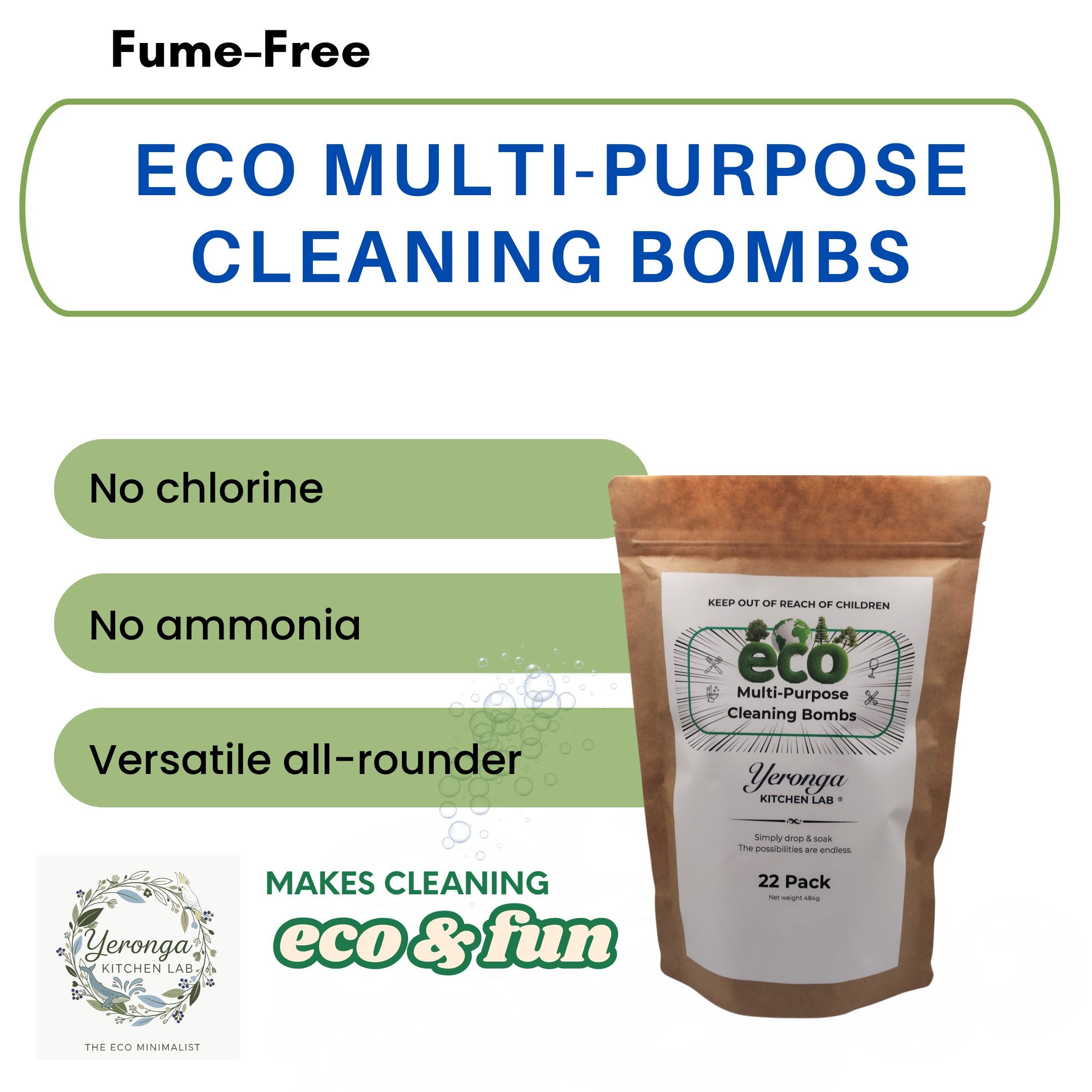 Eco Multi-Purpose Cleaning Bombs (New Value Pack 22 Tablets)