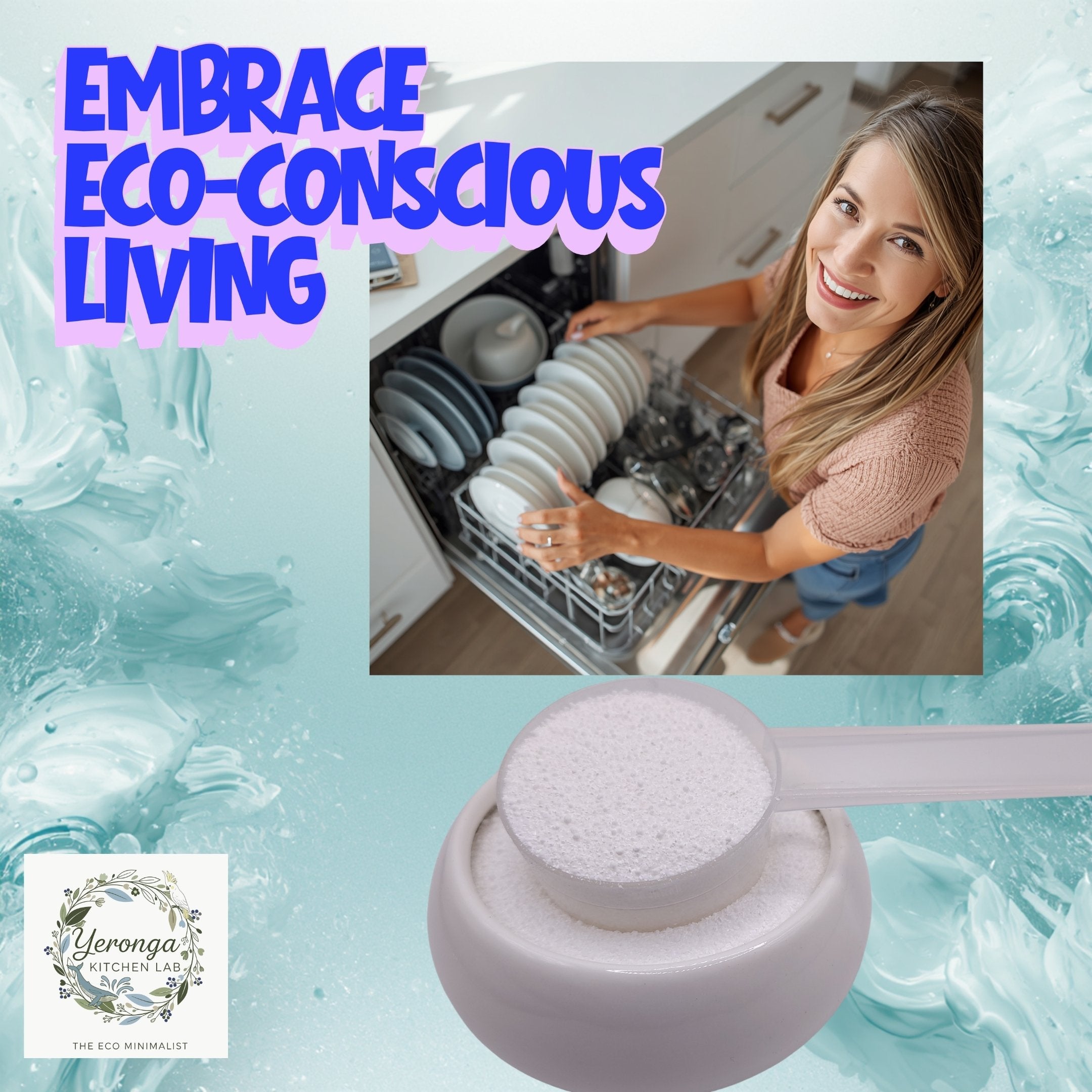 Clean-Washup: Dishwashing Powder - Zero Nasty Residue & Microplastic-Free, Fragrance-Free, Eco-Friendly Concentrated Formula, 1KG